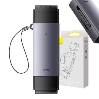Čítačka pamäťových kariet Baseus Lite Series SD/TF, USB + USB-C (sivá)