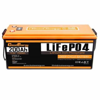 Cloudenergy 12V 200Ah LiFePO4 Battery Pack