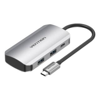 Dokovacia stanica USB-C na 4x USB3.0, PD 0,15 m Vention TNBHB (sivá)
