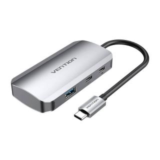 Dokovacia stanica USB-C na USB-C, 3x USB3.0, PD 0,15 m Vention TNDHB, sivá