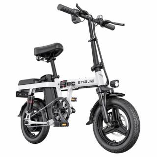 ENGWE T14 Skladací elektrický bicykel - biela  + Zámok na kolobežku zadarmo