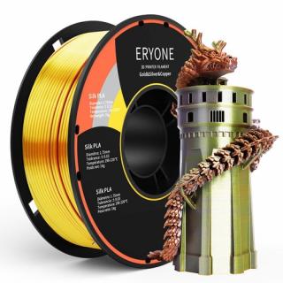 ERYONE Trojfarebný PLA Filament 1,75 mm, 1 kg - Zlatý + Strieborný + Medený