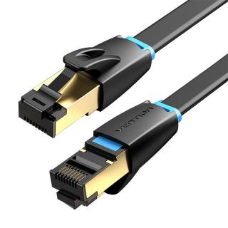 Ethernetový plochý sieťový kábel RJ45 Vention IKCBG, Cat.8, U/FTP, 1 m (čierny)