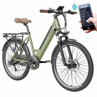 FAFREES F26 Pro mestský elektrobicykel 26" - zelený  + Zámok na kolobežku zadarmo