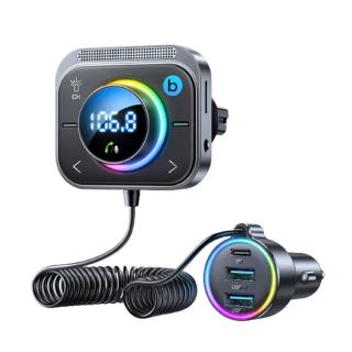 FM transmitter pre Joyroom JR-CL18, 2x USB + USB-C, 30W (strieborný)