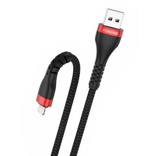 Foneng kábel USB na Lightning, X82 iPhone 3A, 1 m (čierny)
