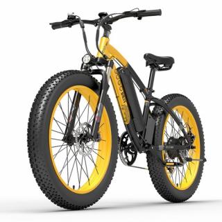 GOGOBEST GF600 Elektrický bicykel - čierna žltá  + Zámok na kolobežku zadarmo