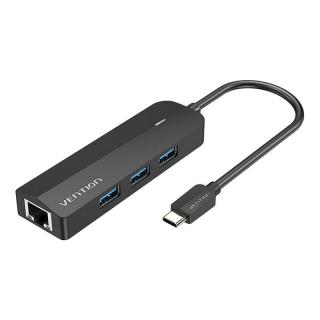 HUB USB-C na 3x USB 3.0, RJ45, Micro USB Vention TGPBB 0,15 m čierny