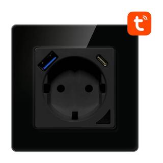Inteligentná WiFi zásuvka Avatto N-WOT10-USB-B TUYA USB USB-C (čierna)