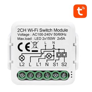 Inteligentný spínací modul WiFi Avatto N-WSM01-2 TUYA