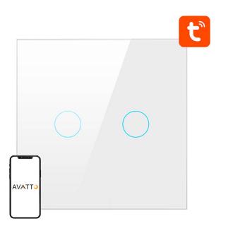 Inteligentný vypínač svetla ZigBee Avatto ZTS02-EU-W2 2 Way TUYA (biely)