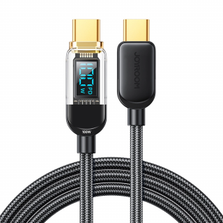 Joyroom USB C - USB C 100W kábel na rýchle nabíjanie a prenos dát 1,2 m čierny (S-CC100A4)