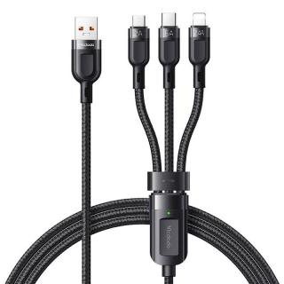 kábel 3v1 USB na USB-C / Lightning / Micro USB, Mcdodo CA-0930, 6A, 1,2 m (čierny)