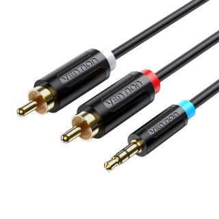 Kábel audio adaptéra 3,5 mm samec na 2x samec RCA Vention BCLBJ 5 m čierny