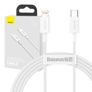 Kábel Baseus Superior Series USB-C na Lightning, 20 W, PD, 1,5 m (biely)