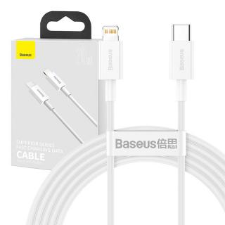 Kábel Baseus Superior Series USB-C na Lightning, 20 W, PD, 2 m (biely)