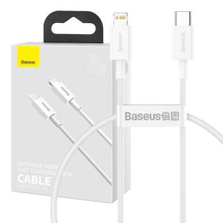 Kábel Baseus Superior Series USB-C na Lightning, 20W, PD, 0,25 m (biely)