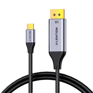Kábel Lention USB-C na DisplayPort 8K60Hz, 1,7 m (čierny)