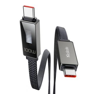 Kábel Mcdodo CA-4470 USB-C na USB-C s displejom 100W 1,2 m (čierny)