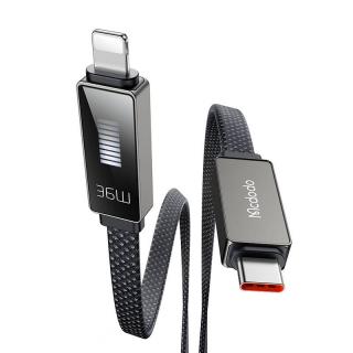 Kábel Mcdodo CA-4960 USB-C na Lightning s displejom 1,2 m (čierny)