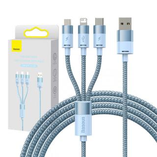 Kábel USB 3v1 Baseus StarSpeed Series, USB-C + Micro + Lightning 3,5A, 1,2 m (modrý)