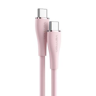 Kábel USB-C 2.0 na USB-C Vention TAWPG 1,5 m, PD 100 W, ružový silikón
