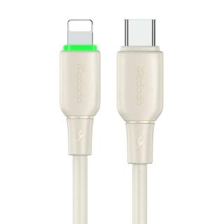 Kábel USB-C do Lightning Mcdodo CA-4760 s LED svetlom 1,2 m (béžový)