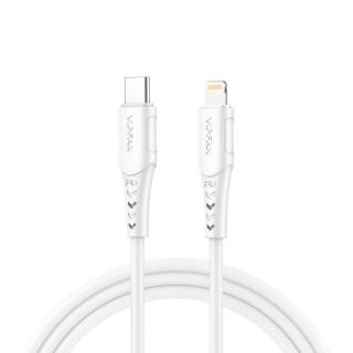 Kábel USB-C na Lightning Vipfan P04, 3A, PD, 2 m (biely)