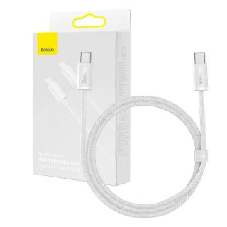 Kábel USB-C na USB-C Baseus, 100 W, 1 m (biely)