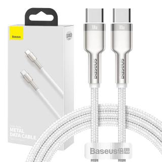 Kábel USB-C na USB-C Baseus Cafule, 100 W, 1 m (biely)