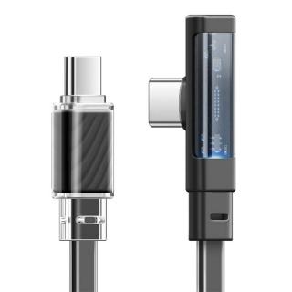 Kábel USB-C na USB-C Mcdodo CA-3450 90 stupňov 1,2 m s LED diódou (čierny)