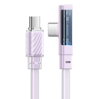 Kábel USB-C na USB-C Mcdodo CA-3454 90 stupňov 1,8 m s LED diódou (fialový)
