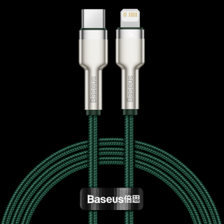 Kábel USB-C pre Lightning Baseus Cafule, PD, 20W, 1m (zelený)