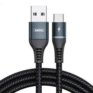 Kábel USB-C Remax Colorful Light, 1 m, 2,4 A (čierny)