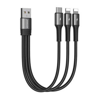 Kábel USB Joyroom S-01530G10 3v1 USB-C / 2x Lightning 3,5A 0,15 m (čierny)