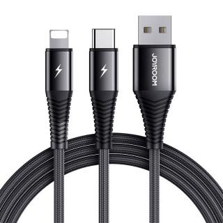 Kábel USB Joyroom S-1230G12 2v1 USB-C / Lightning 3A 1,2 m (čierny)