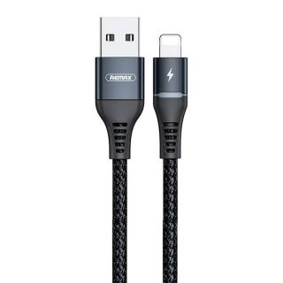Kábel USB Lightning Remax Colorful Light, 2,4 A, 1 m (čierny)