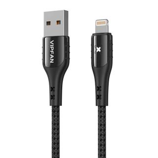 Kábel USB na Lightning Vipfan Colorful X13, 3A, 1,2 m (čierny)