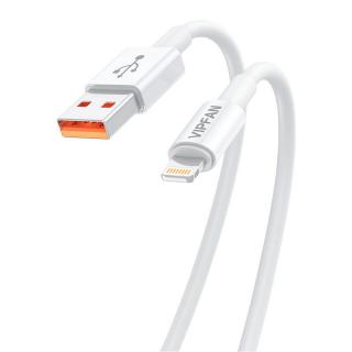 Kábel USB na Lightning Vipfan X17, 6A, 1,2 m (biely)