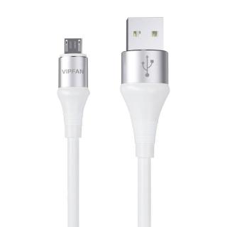 Kábel USB na Micro USB Vipfan Colorful X09, 3A, 1,2 m (biely)