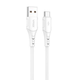 Kábel USB na USB-C Vipfan Colorful X12, 3A, 1 m (biely)