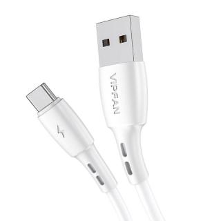 Kábel USB na USB-C Vipfan Racing X05, 3A, 2 m (biely)