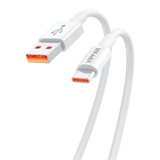 Kábel USB na USB-C Vipfan X17, 6A, 1,2 m (biely)