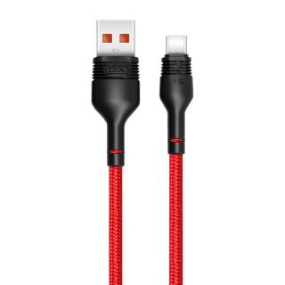 Kábel USB na USB-C XO NB55 5A, 1 m (červený)