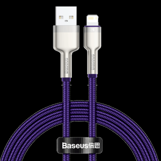 Kábel USB pre Lightning Baseus Cafule, 2,4 A, 1 m (fialový)