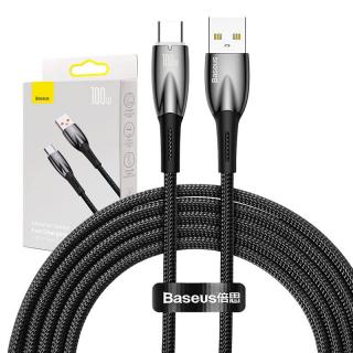Kábel USB pre sériu Baseus Glimmer USB-C, 100 W, 2 m (čierny)