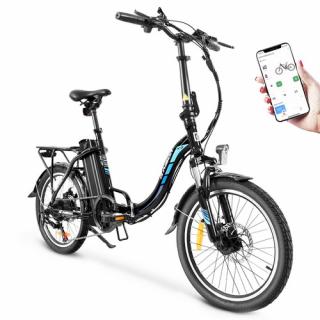 KAISDA K7 Skladací elektrický mopedový bicykel - čierny  + Zámok na kolobežku zadarmo