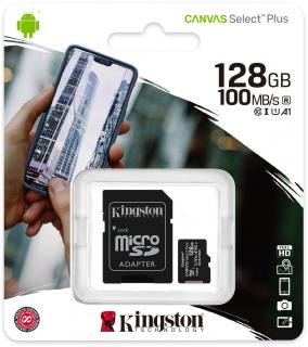Kingston Canvas Select Plus microSDHC Class10 UHS-I 128GB + adapter