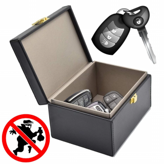 Krabička proti krádeži kľúčov od auta telefón blokujúci rádiové vlny Faraday Box Faradayova klietka čierna