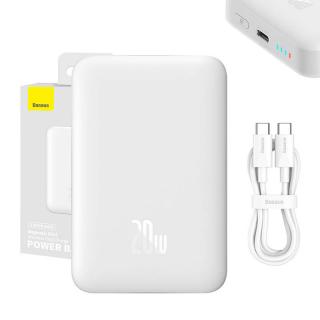 Magnetická powerbanka Baseus, 10000 mAh, 20 W (biela)